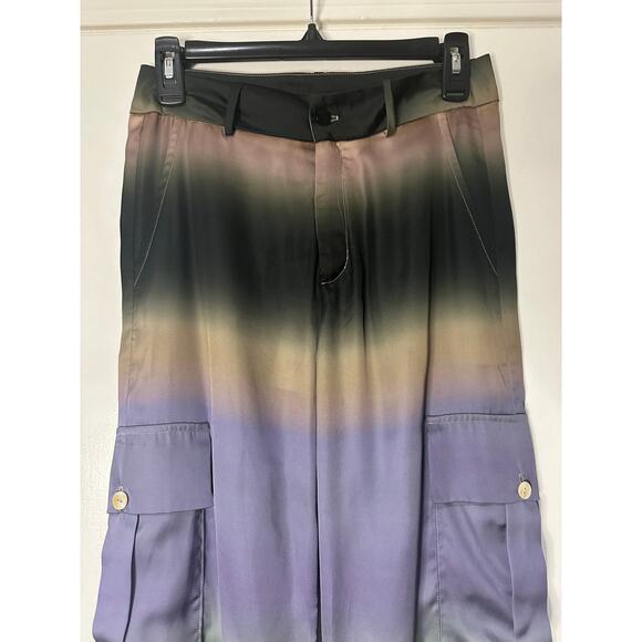 Misa Neri Pants Cerulean Ombre Satin Size XS NWT w/ Flaws Pockets - Picture 2 of 12